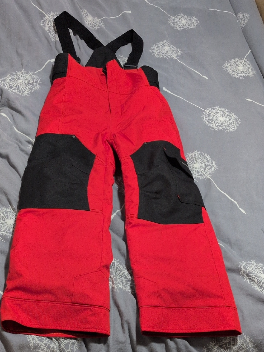Obermeyer Red and Black Kids Ski Bib Overalls